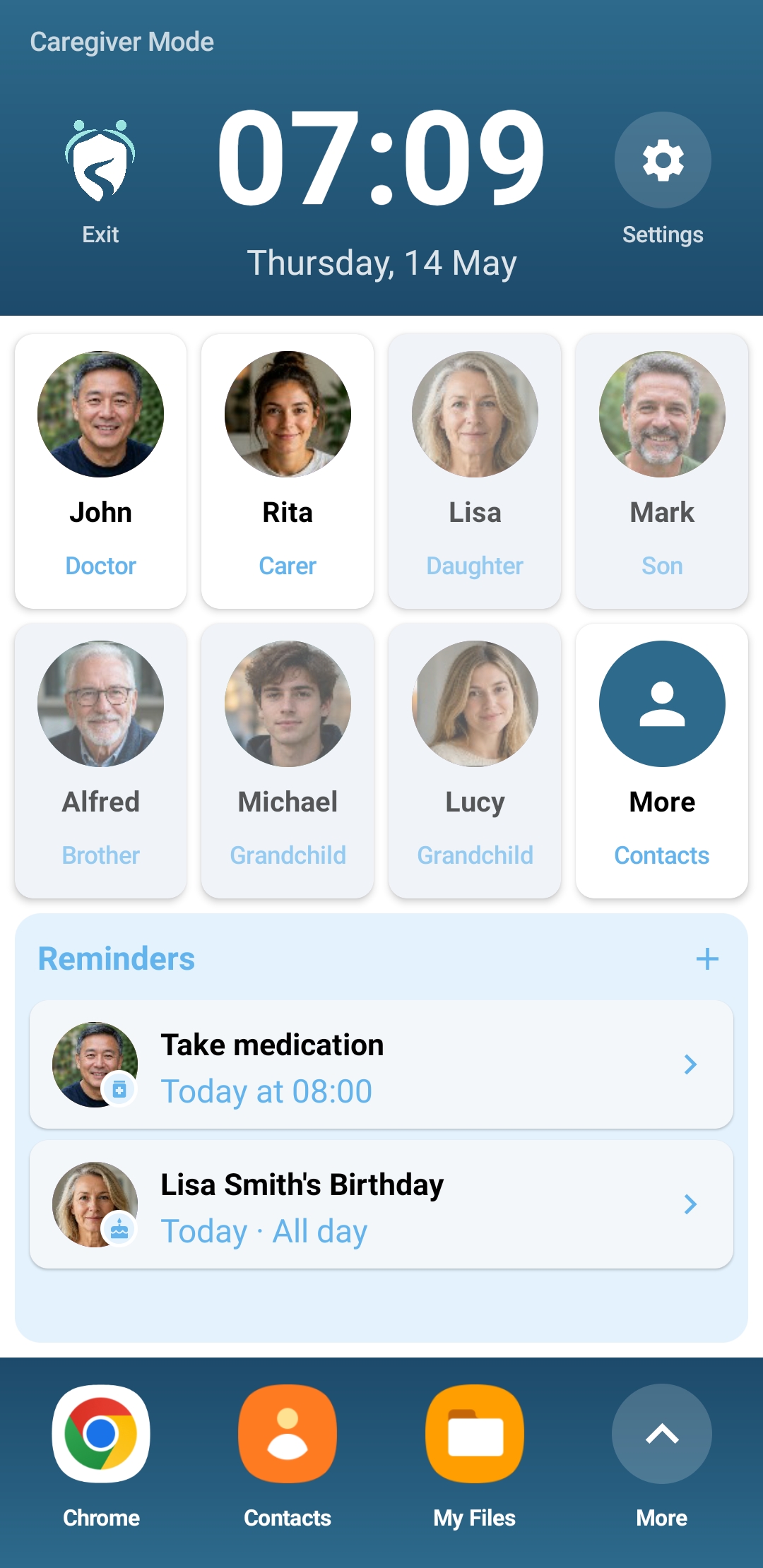 Caregiver view